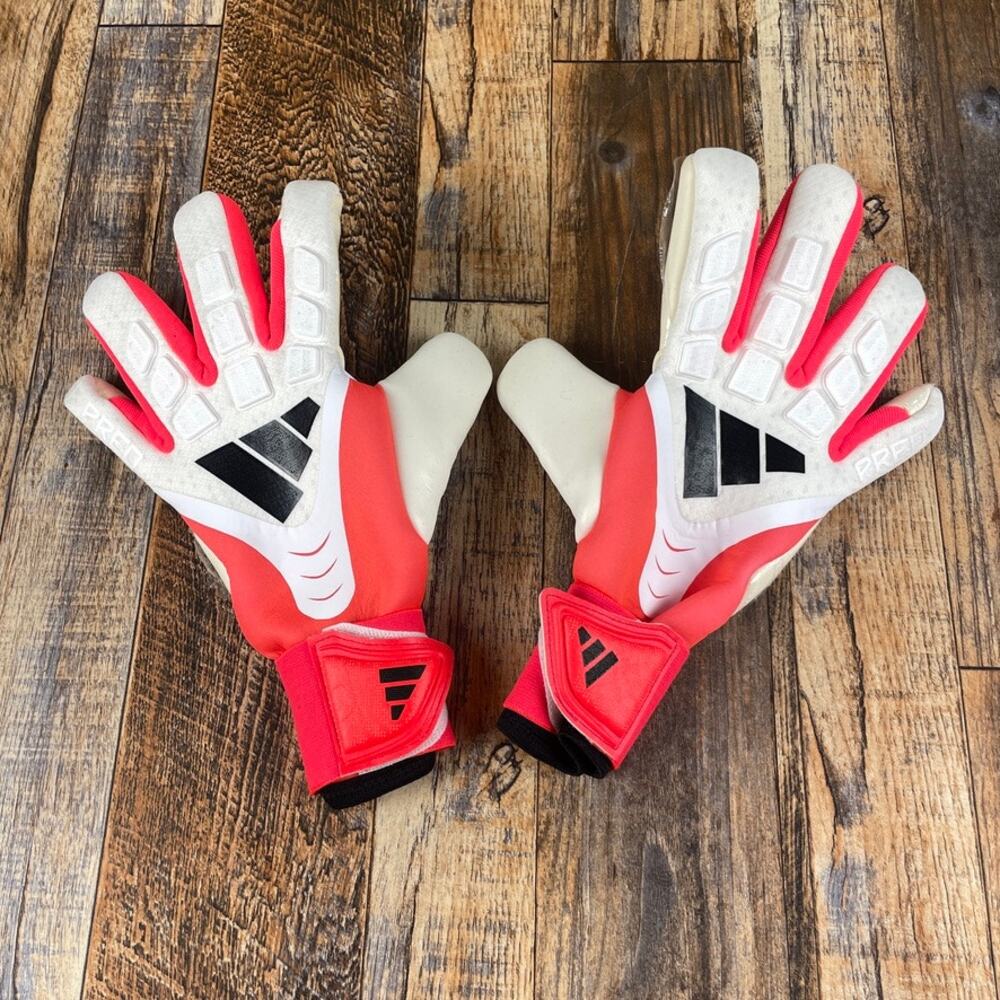 Adidas Predator GL Sz 7 Orange Adjustable Wrist Strap Soccer Goalkeeper Gloves